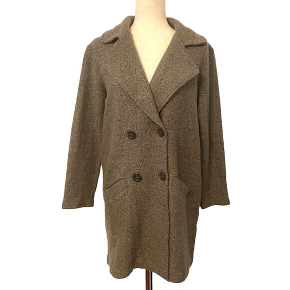 HALOGEN Wool Blend Sweater Jacket Women’s Small Double Breasted Grey Lightweight - Picture 1 of 9